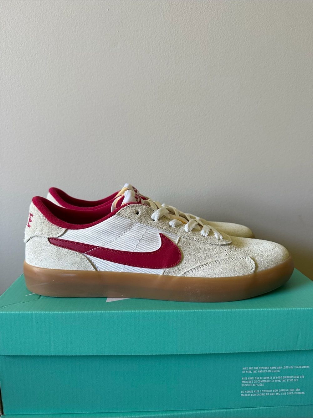 Nike SB Heritage Vulc White Cardinal Red CD5010-100 Men’s Size 8